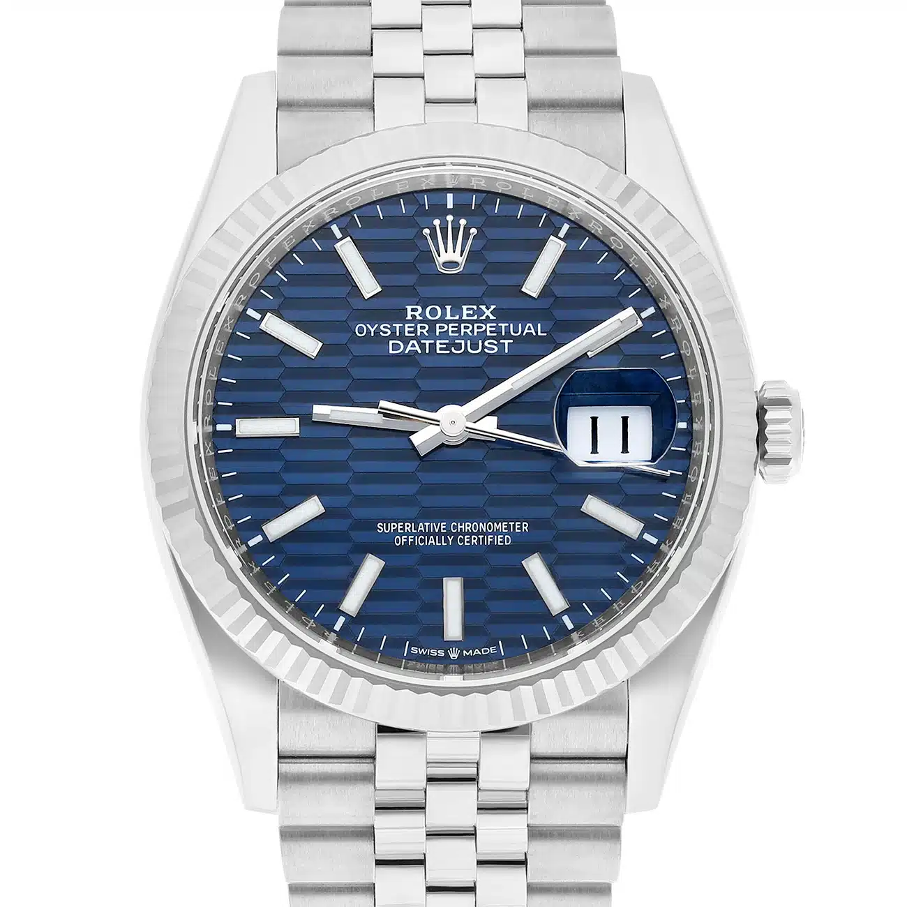 Rolex Datejust 126234-0049 36mm Blue Motif Dial jubilee Bracelet Stainless Steel Watch – image 3
