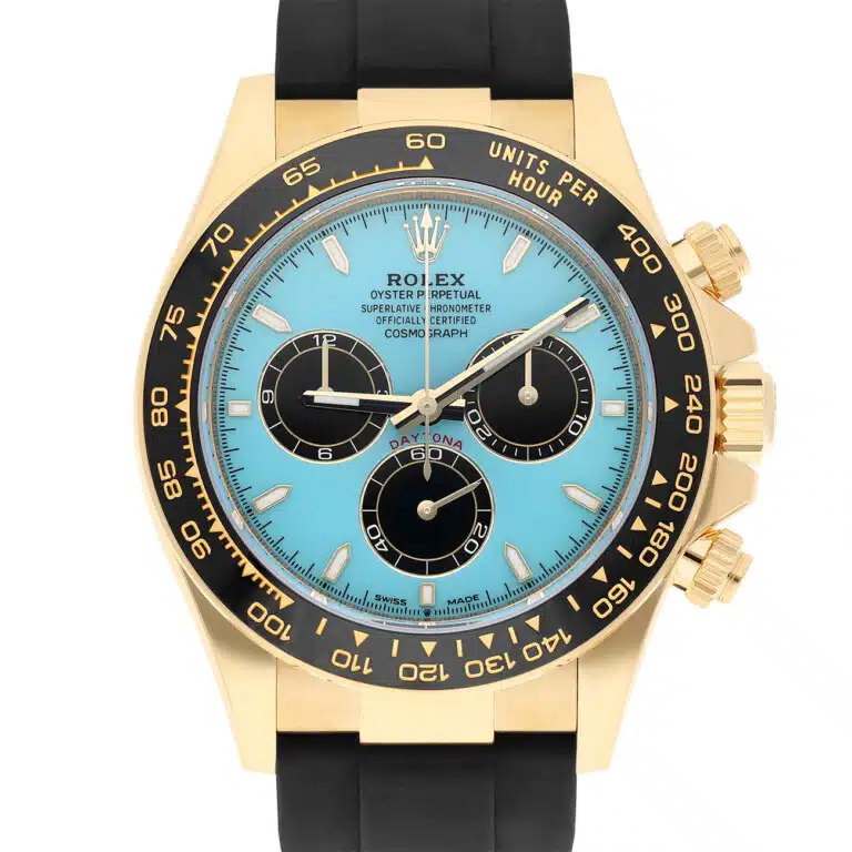 Rolex Cosmograph Daytona 126518LN-0014 Cerachrom Bezel Turquoise “Tiffany” Dial Oysterflex Strap Yellow Gold Watch 2025 – image 3