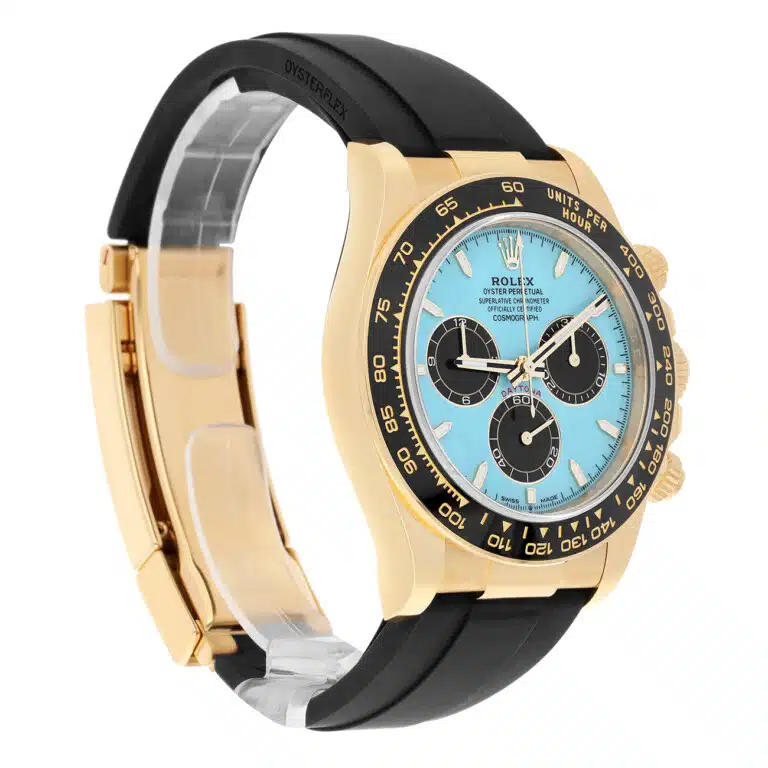 Rolex Cosmograph Daytona 126518LN-0014 Cerachrom Bezel Turquoise “Tiffany” Dial Oysterflex Strap Yellow Gold Watch 2025 – image 4