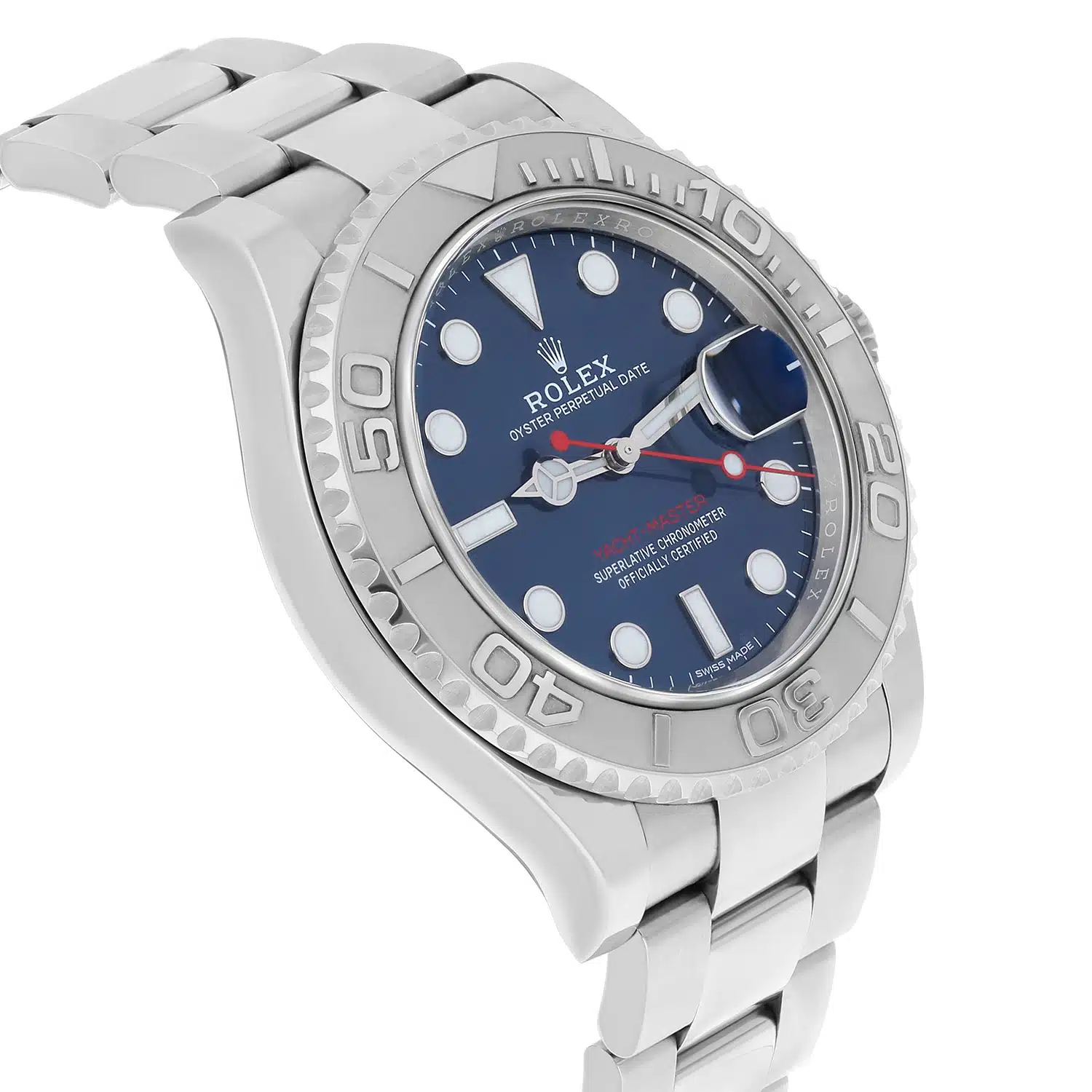 Rolex Yacht-Master 116622 40mm Bright Blue Dial Oyster Bracelet Oystersteel/Platinum Watch – image 4