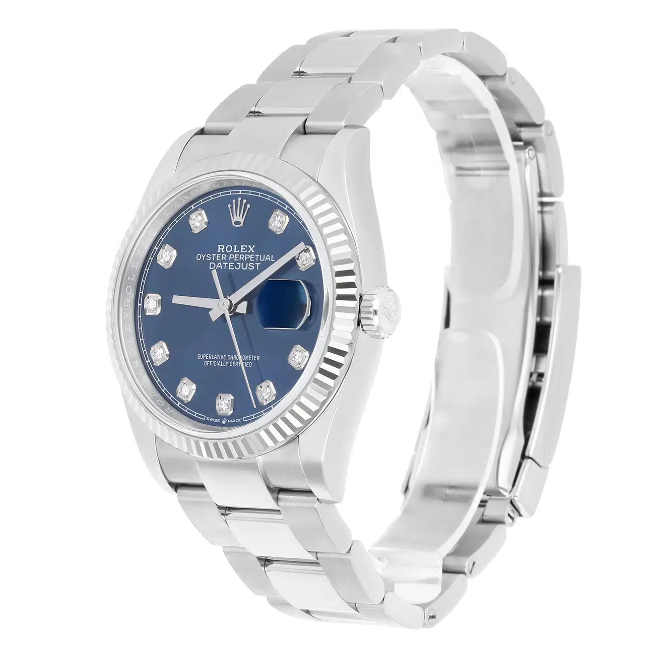 Rolex Datejust 126234-0038 36mm Blue Diamond Dial Fluted Bezel Oyster Bracelet Stainless Steel Watch 2020 – image 6