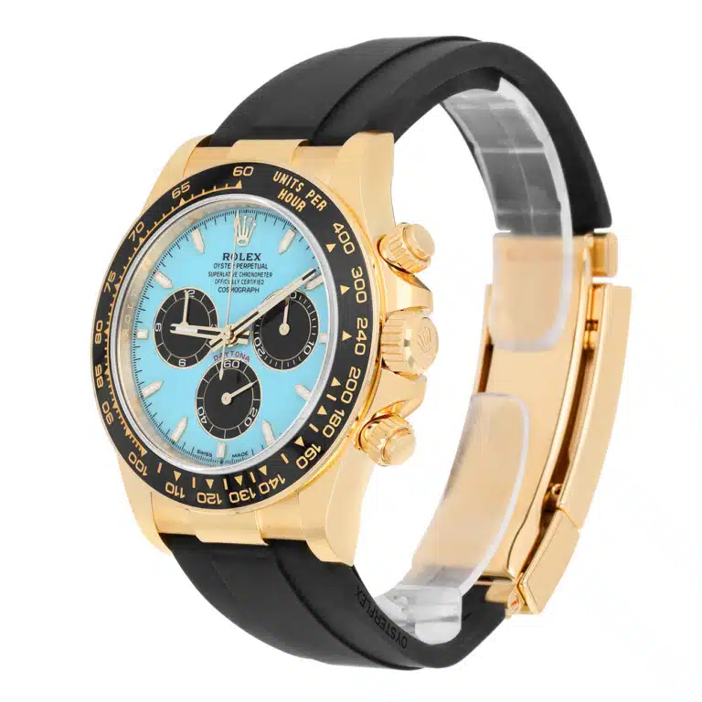 Rolex Cosmograph Daytona 126518LN-0014 Cerachrom Bezel Turquoise “Tiffany” Dial Oysterflex Strap Yellow Gold Watch 2025 – image 6