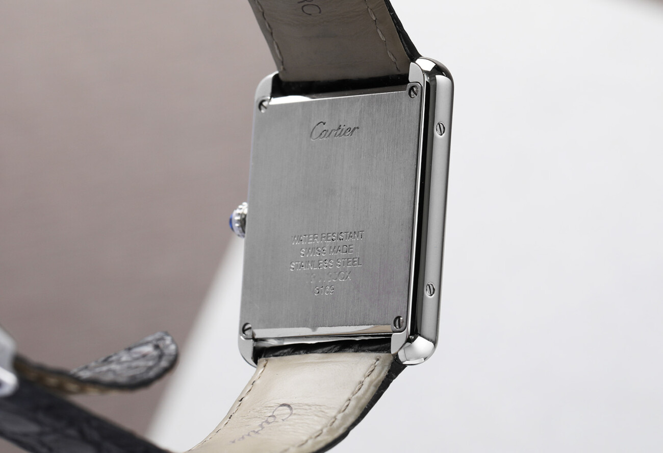 Cartier Tank Solo Python Pattern Stainless Steel Ladies Watch W5200020