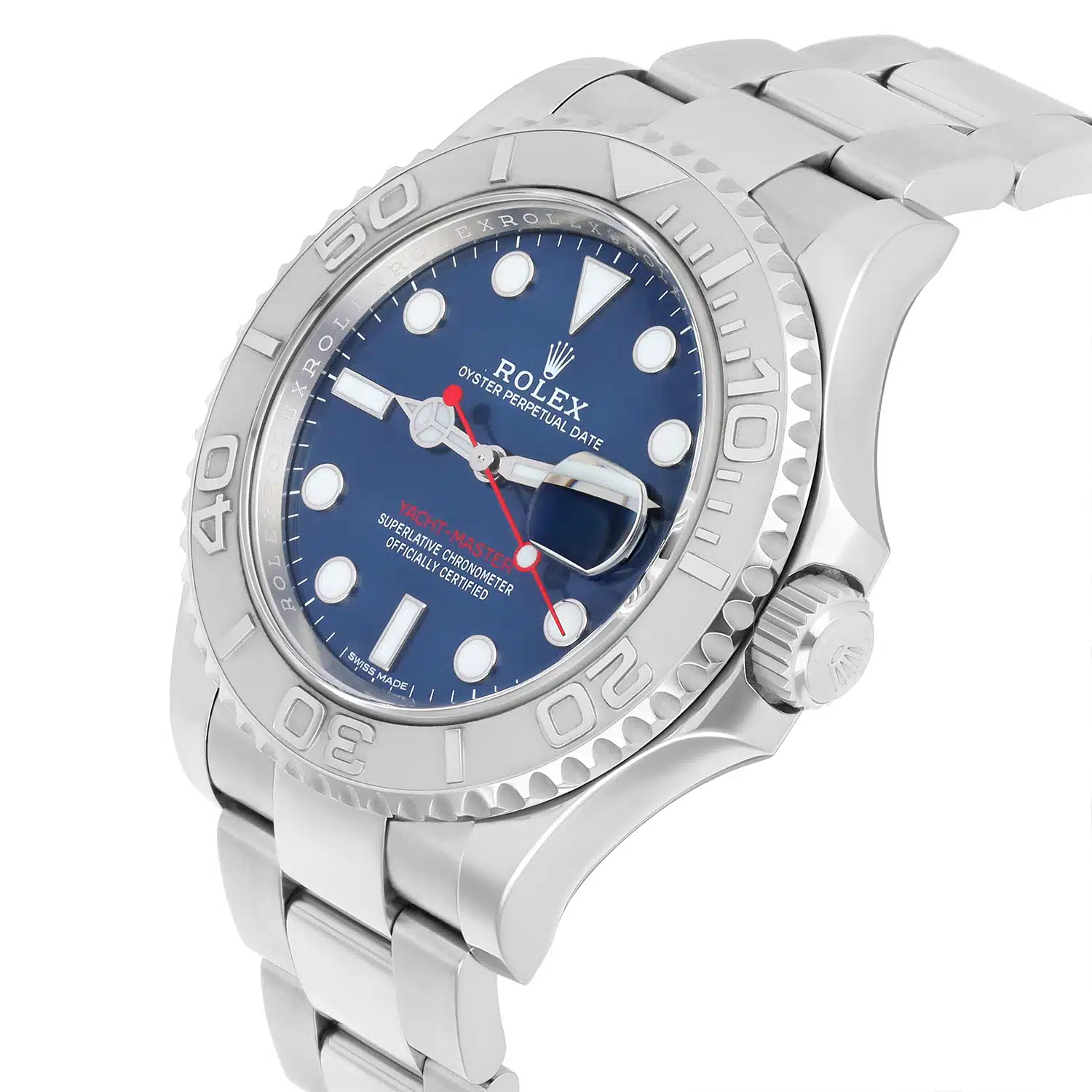 Rolex Yacht-Master 116622 40mm Bright Blue Dial Oyster Bracelet Oystersteel/Platinum Watch – image 6