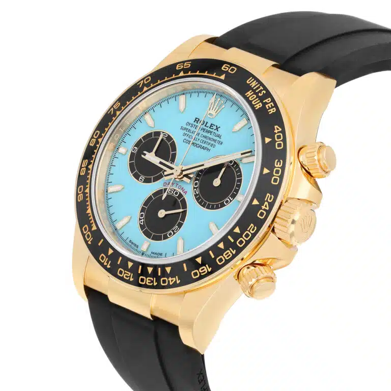 Rolex Cosmograph Daytona 126518LN-0014 Cerachrom Bezel Turquoise “Tiffany” Dial Oysterflex Strap Yellow Gold Watch 2025 – image 7