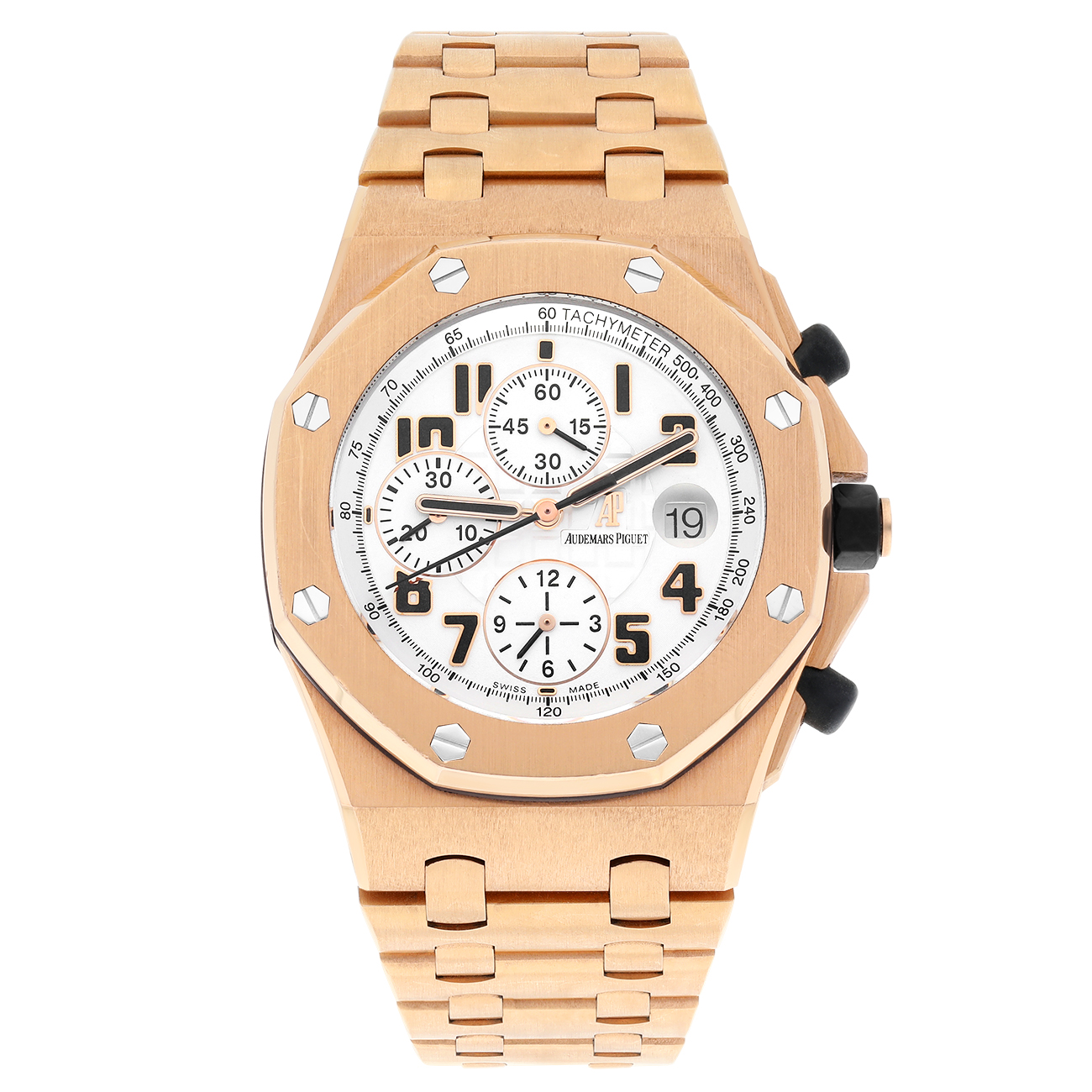 Audemars Pigue Royal Oak Offshore 26170OR.OO.1000OR.01 42MM Silver Tapisserie Dial 18kt Rose Gold Watch - 2017