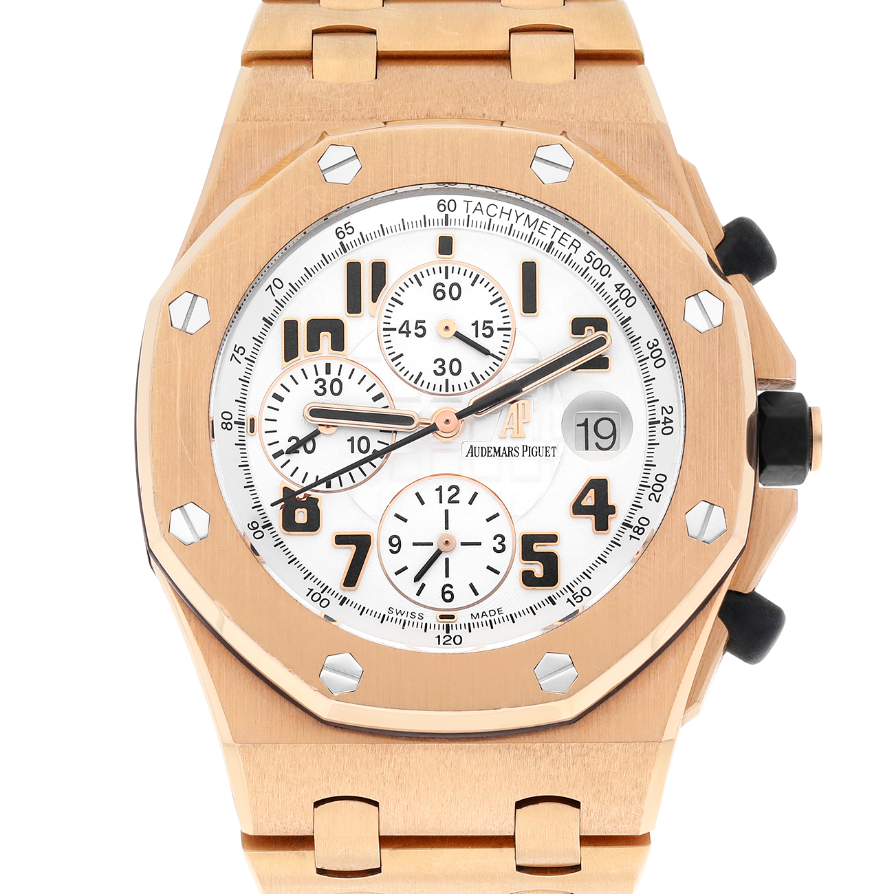 Audemars Pigue Royal Oak Offshore 26170OR.OO.1000OR.01 42MM Silver Tapisserie Dial 18kt Rose Gold Watch - 2017