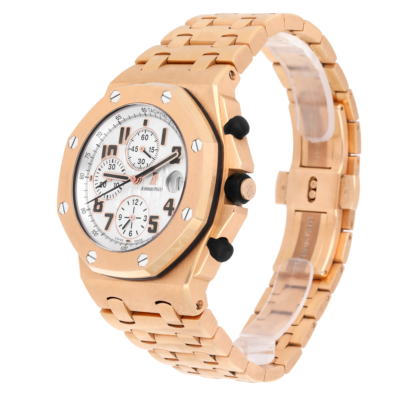 Audemars Pigue Royal Oak Offshore 26170OR.OO.1000OR.01 42MM Silver Tapisserie Dial 18kt Rose Gold Watch - 2017