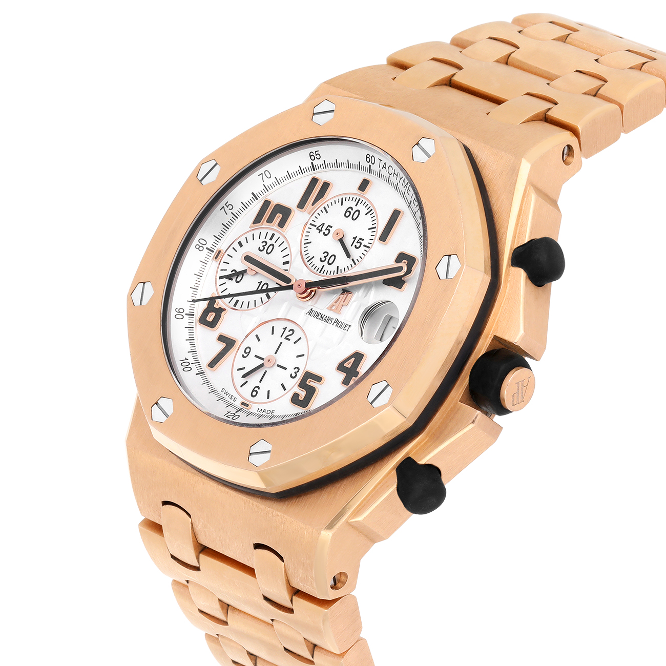 Audemars Pigue Royal Oak Offshore 26170OR.OO.1000OR.01 42MM Silver Tapisserie Dial 18kt Rose Gold Watch - 2017