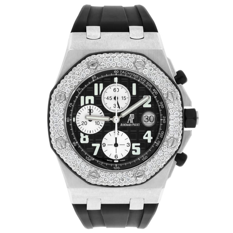 Audemars Piguet Royal Oak Offshore 25940SK.OO.D002CA.01 42mm Chronograph Black Dial Diamond Bezel Watch