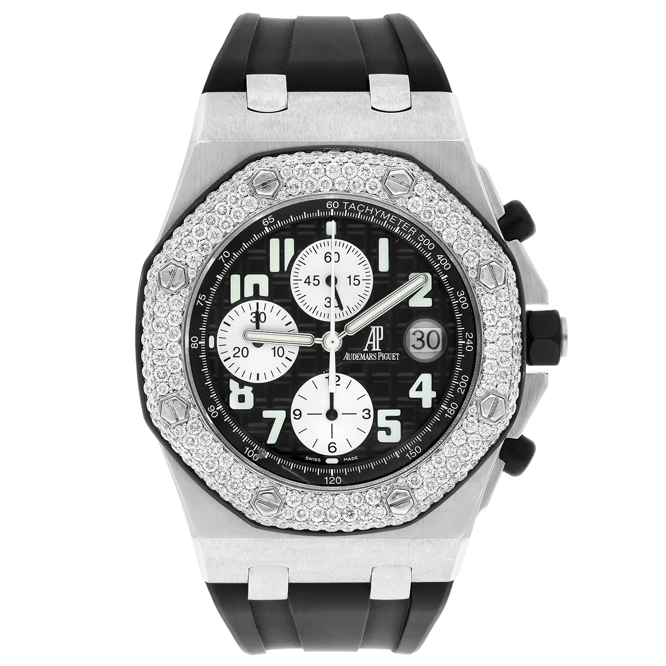 Audemars Piguet Royal Oak Offshore 25940SK.OO.D002CA.01 42mm Chronograph Black Dial Diamond Bezel Watch