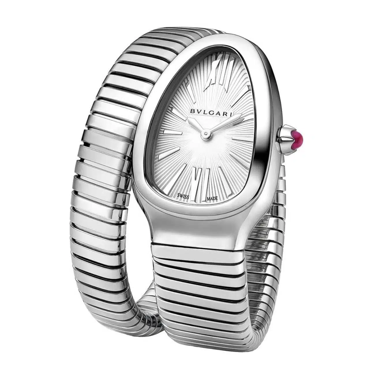 Bvlgari Serpenti S101817 SP35C6SS.1T 35mm Silver Dial Stainless Steel Watch