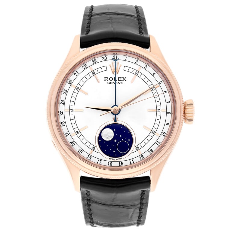 Rolex Cellini 50535-0002 39mm Moonphase White Dial 18K Rose Gold Watch 2019 – alternate view