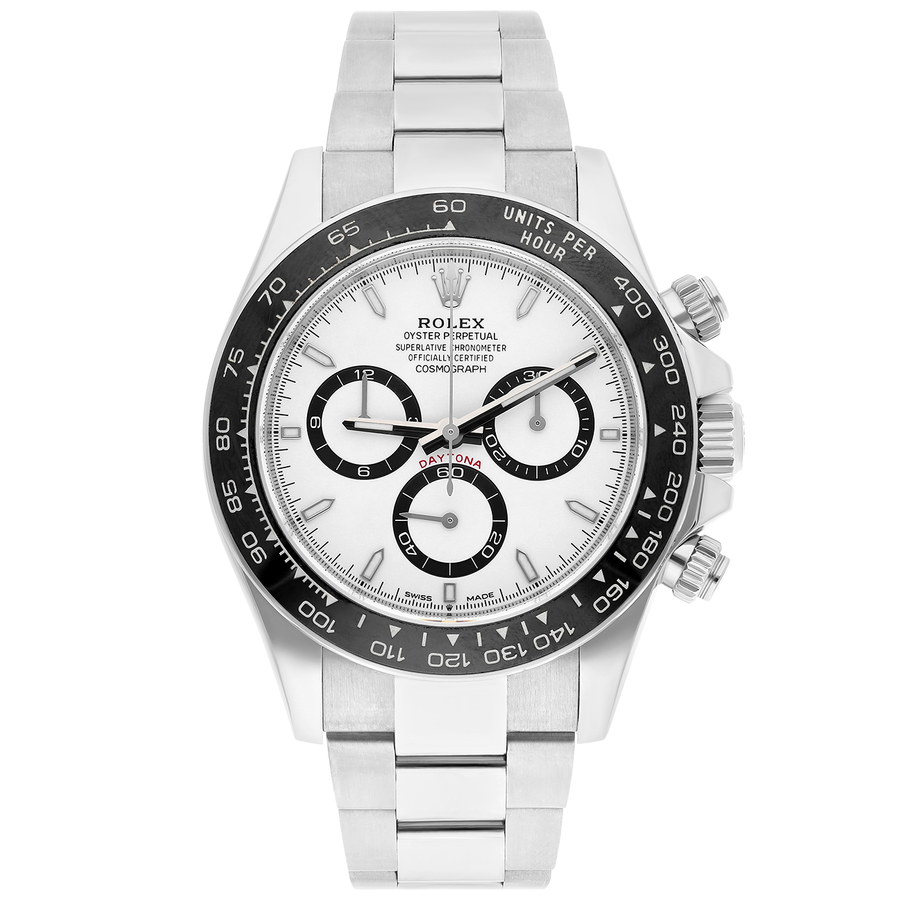 Rolex Daytona 126500ln-0001 40mm White Cosmograph Dial Oyster Stainless Steel Watch