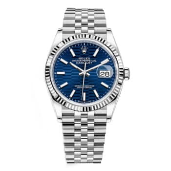 Rolex Datejust 126234-0049 36mm Blue Motif Dial jubilee Bracelet Stainless Steel Watch