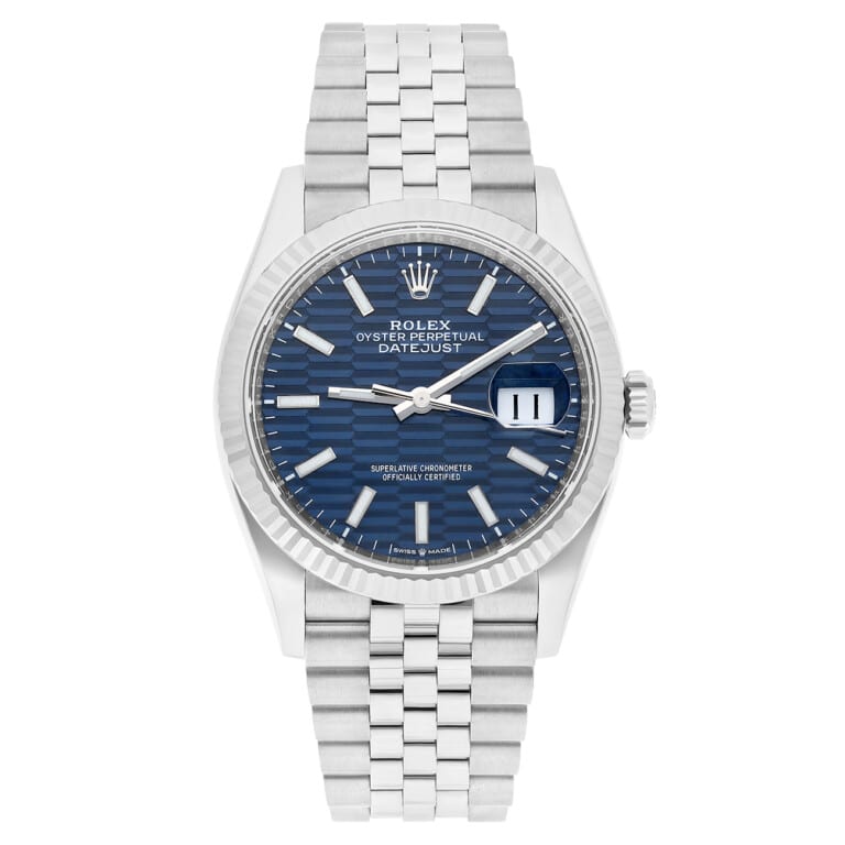 Rolex Datejust 126234-0049 36mm Blue Motif Dial jubilee Bracelet Stainless Steel Watch – alternate view