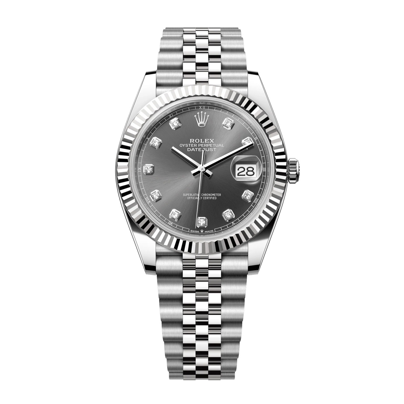 Rolex Datejust 126334-0006 41mm Gray Diamond Dial Jubilee Bracelet Stainless Steel Watch 2025