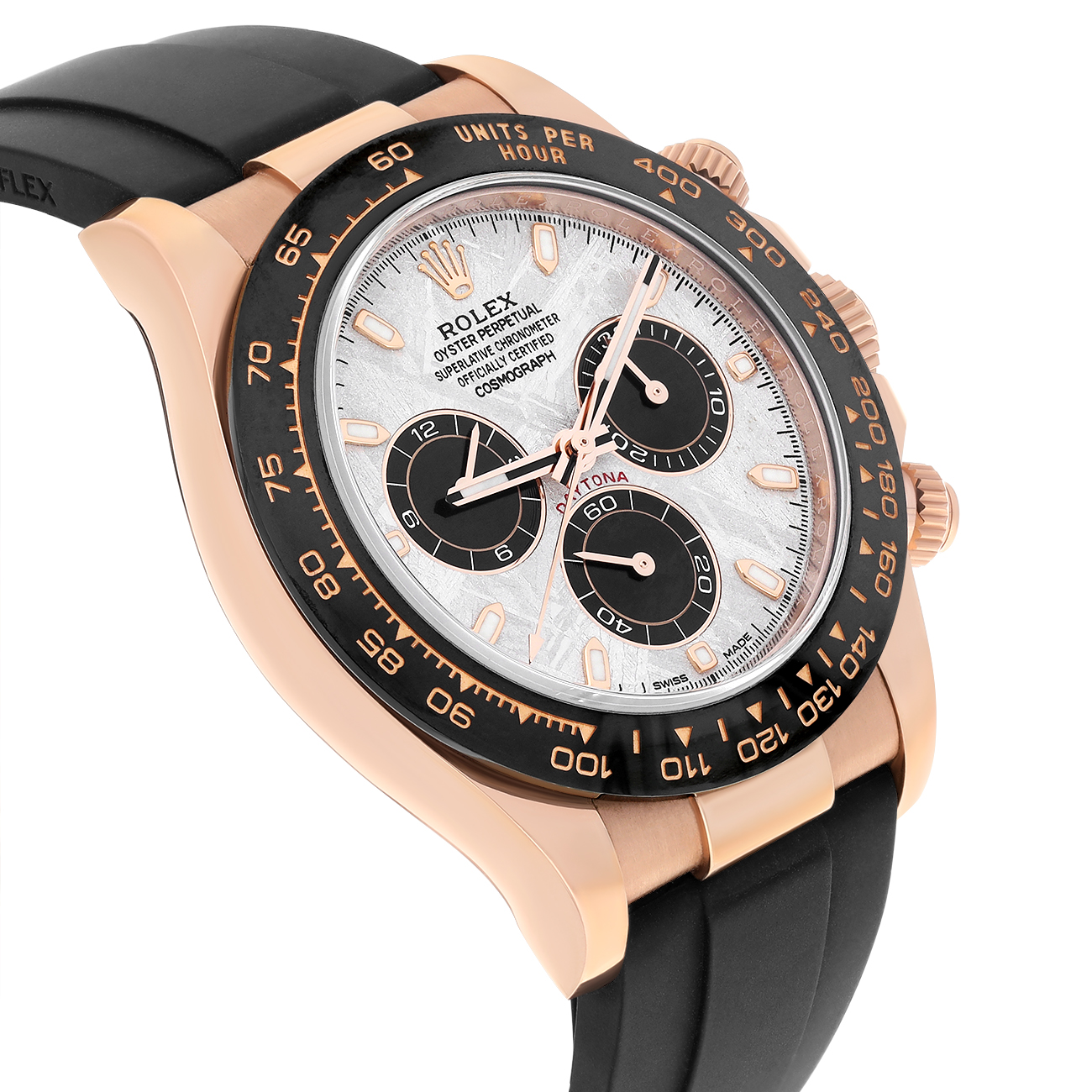 Rolex Daytona 116515LN-0055 Cosmograph Meteorite Dial Oysterflex Rose Gold Watch 2021