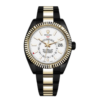 Rolex Sky-Dweller 326933 Oyster Band Black PVD/DLC Coated 18K Yellow Gold & Steel Watch