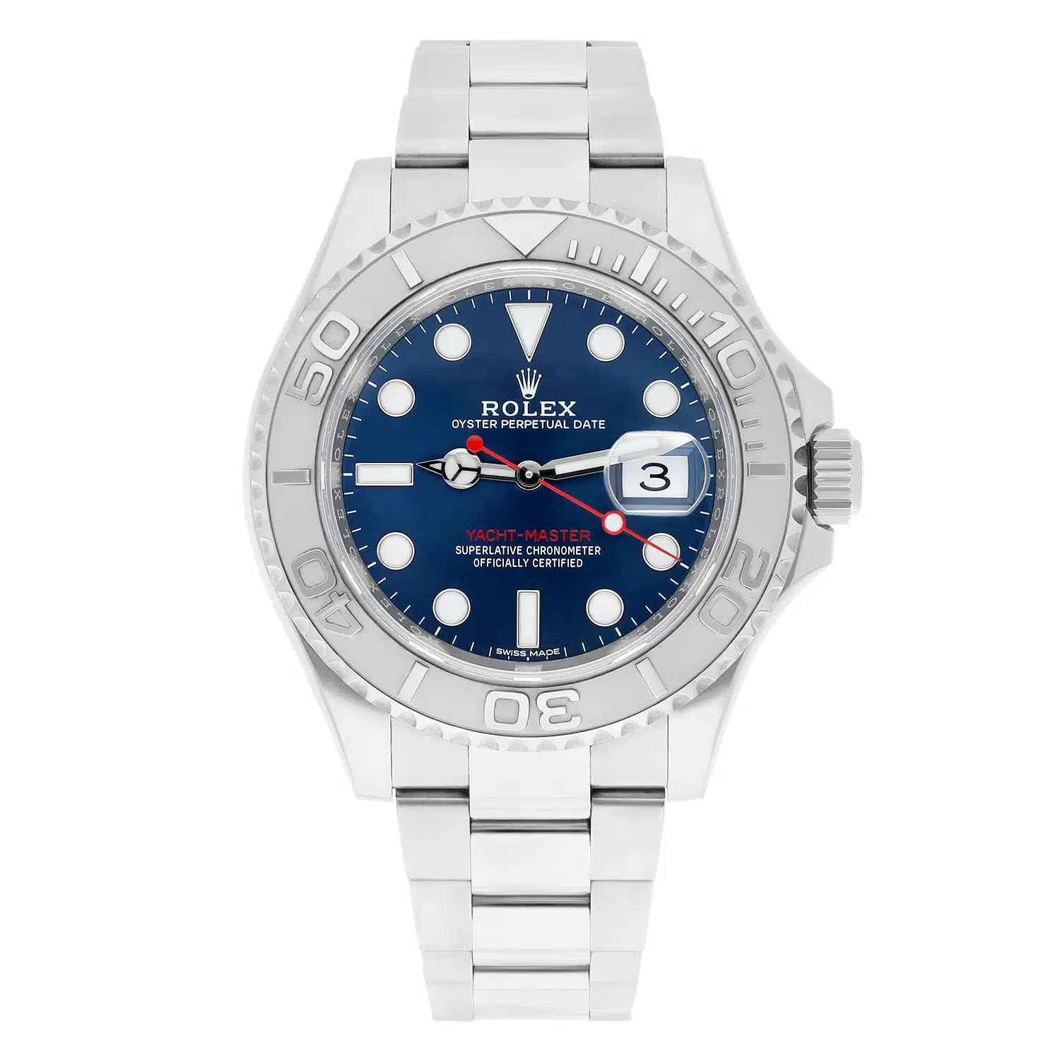 Rolex Yacht-Master 116622 40mm Bright Blue Dial Oyster Bracelet Oystersteel/Platinum Watch