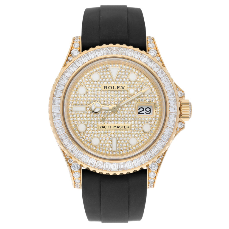 Rolex Yacht-Master 226668TBR-0001 42mm Pave Diamond Dial Baguette Diamond Bezel Oysterflex Strap Yellow Gold -2024