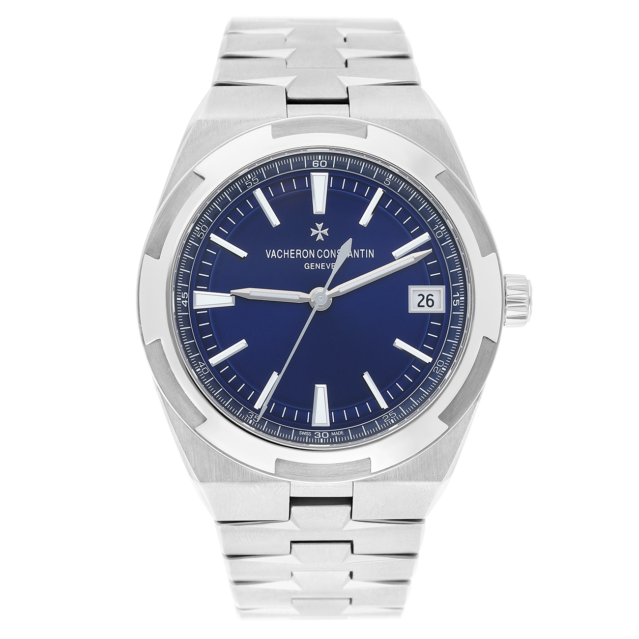 Vacheron Constantin Overseas 4520V/210A-B128 Blue Dial Fixed Bezel Stainless Steel Watch