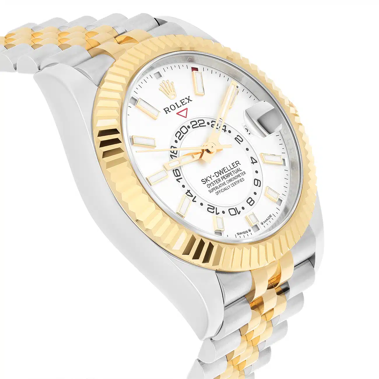 Rolex Sky-Dweller 336933-0006 Fluted Bezel White Index Dial Two Tone Jubilee Bracelet – image 6