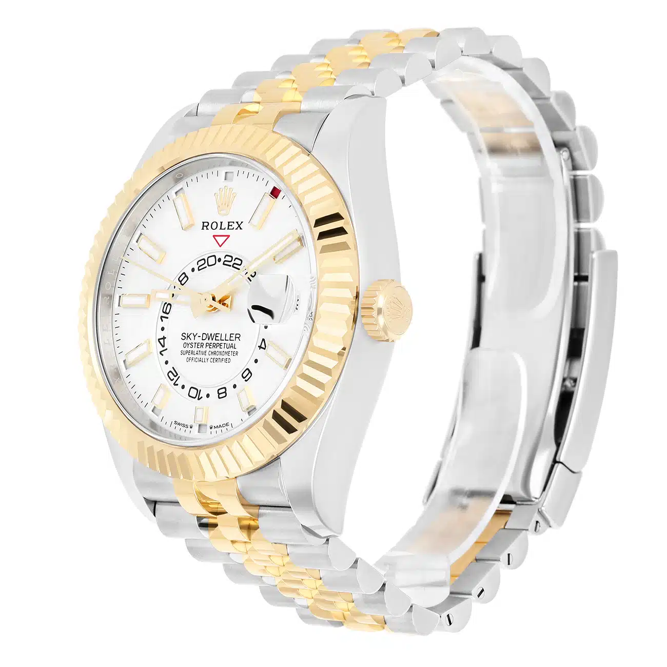 Rolex Sky-Dweller 336933-0006 Fluted Bezel White Index Dial Two Tone Jubilee Bracelet – image 5
