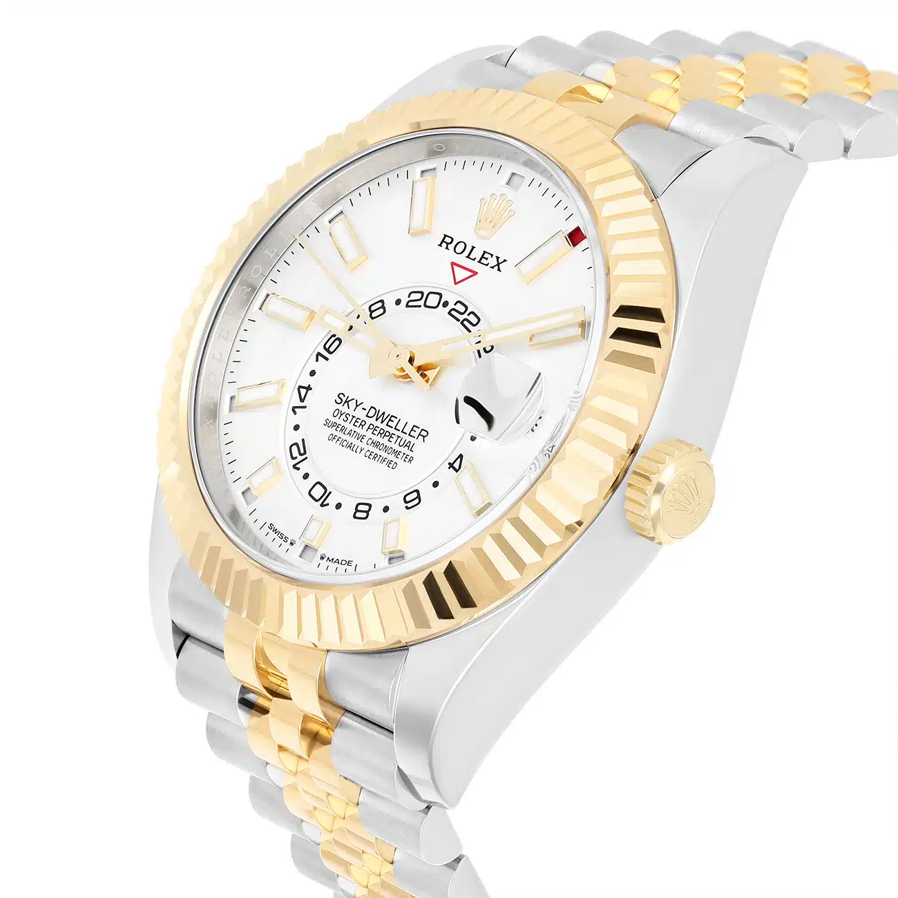 Rolex Sky-Dweller 336933-0006 Fluted Bezel White Index Dial Two Tone Jubilee Bracelet – image 4