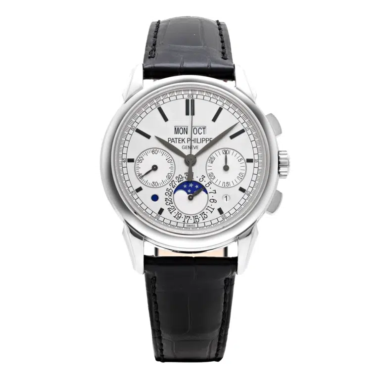 Patek Philippe Grand Complications 5270G-001 Perpetual Calendar White Dial Leather Strap White Gold