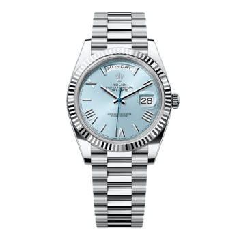 Rolex Day-Date 228236-0012 40mm Ice Blue Roman Dial President Bracelet Platinum Watch 2024