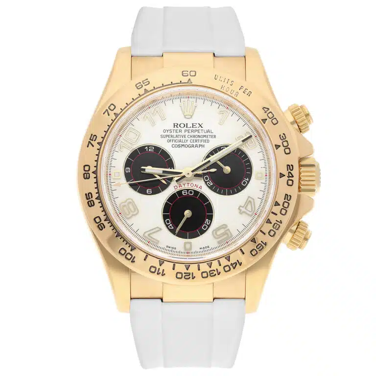 Rolex Cosmograph Daytona 116518 40mm White Arabic Dial Tachymeter Bezel Yellow Gold Watch 2013