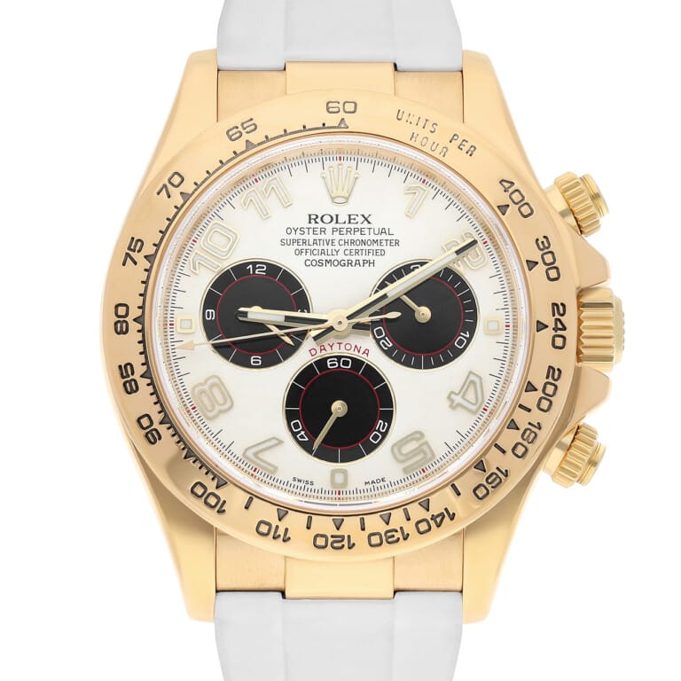 Rolex Cosmograph Daytona 116518 40mm White Arabic Dial Tachymeter Bezel Yellow Gold Watch 2013 – alternate view