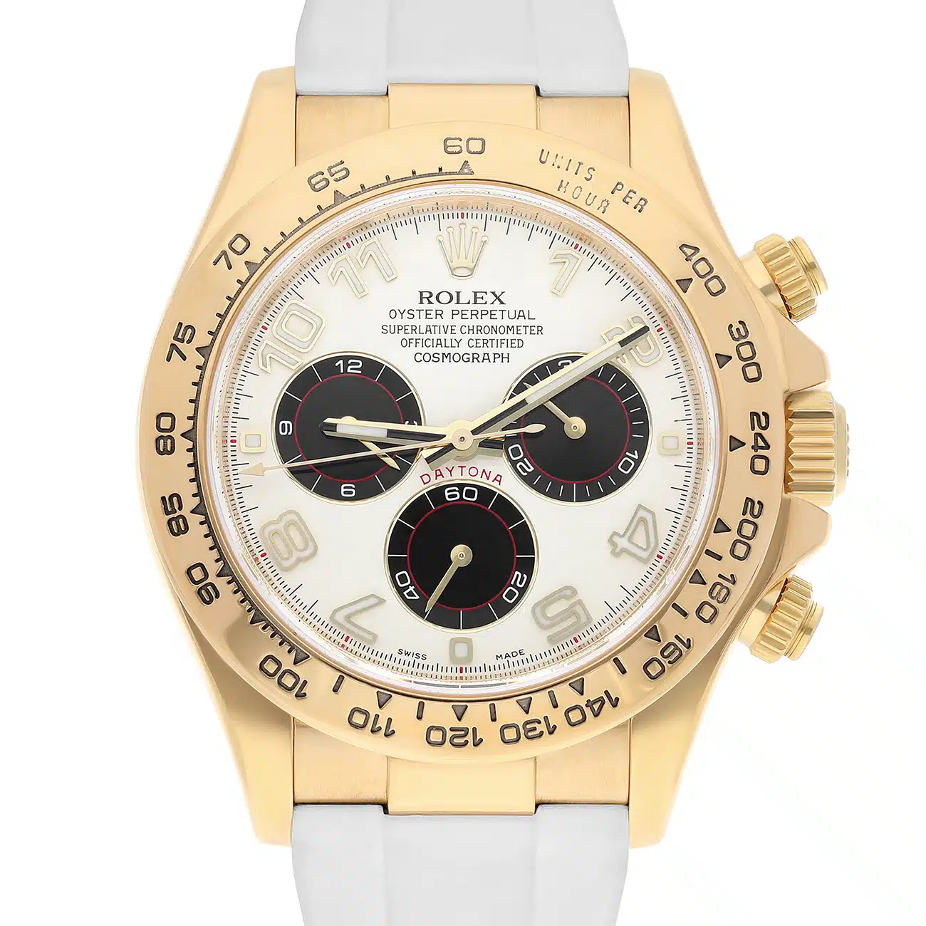 Rolex Cosmograph Daytona 116518 40mm White Arabic Dial Tachymeter Bezel Yellow Gold Watch 2013 – image 2