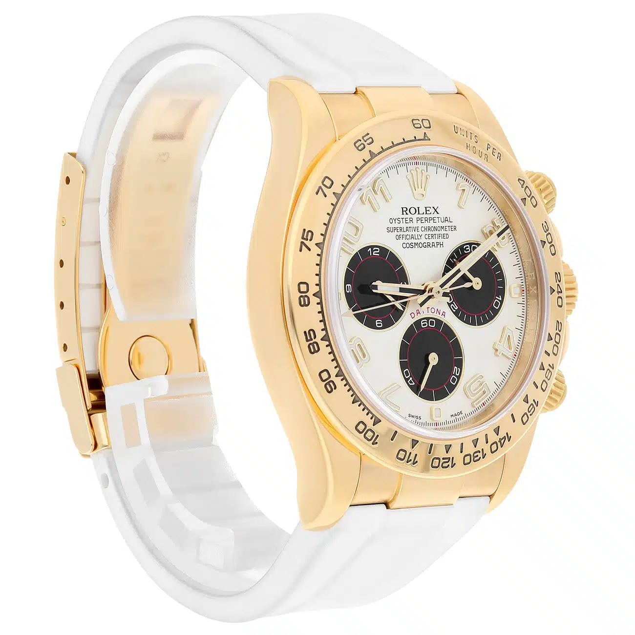 Rolex Cosmograph Daytona 116518 40mm White Arabic Dial Tachymeter Bezel Yellow Gold Watch 2013 – image 6