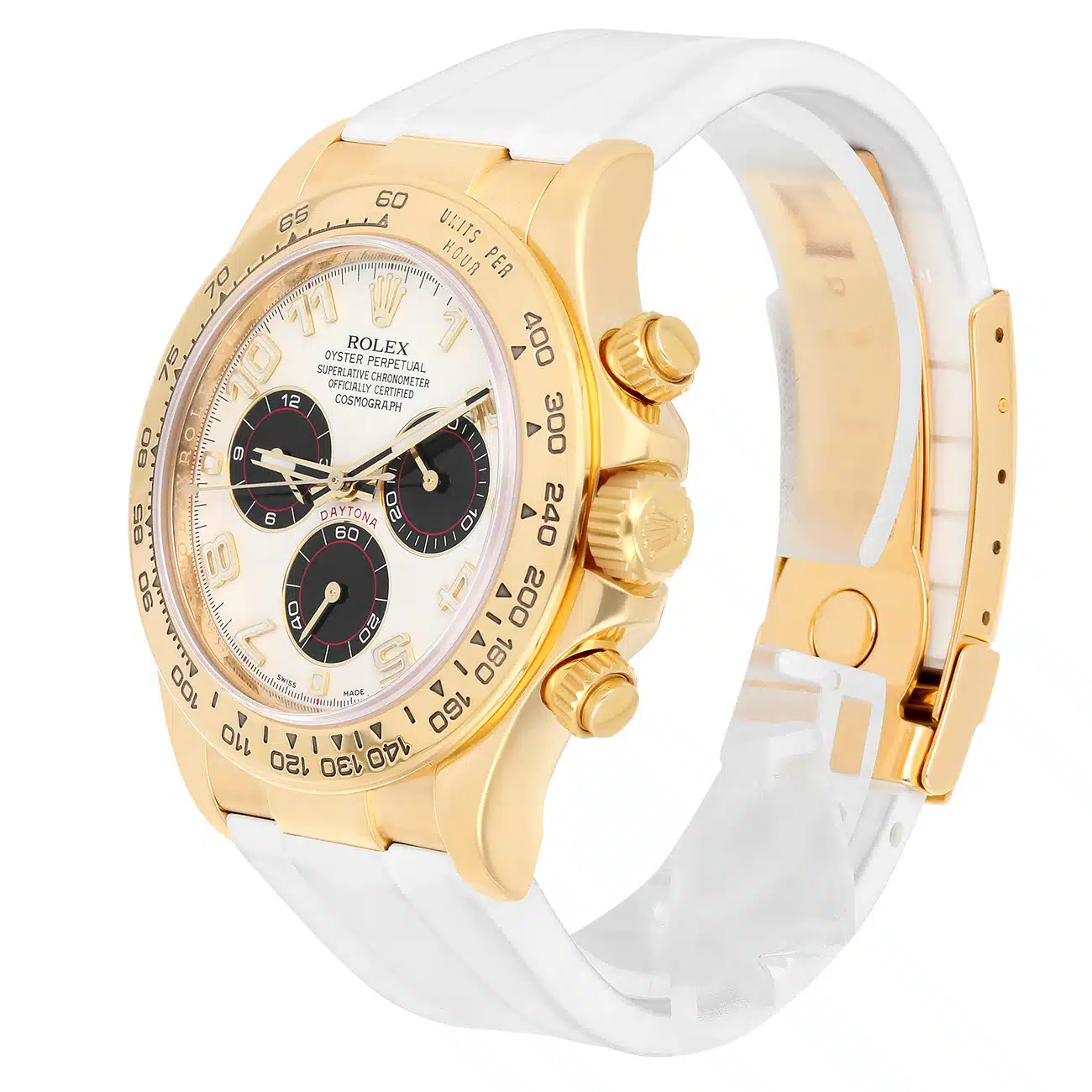 Rolex Cosmograph Daytona 116518 40mm White Arabic Dial Tachymeter Bezel Yellow Gold Watch 2013 – image 4