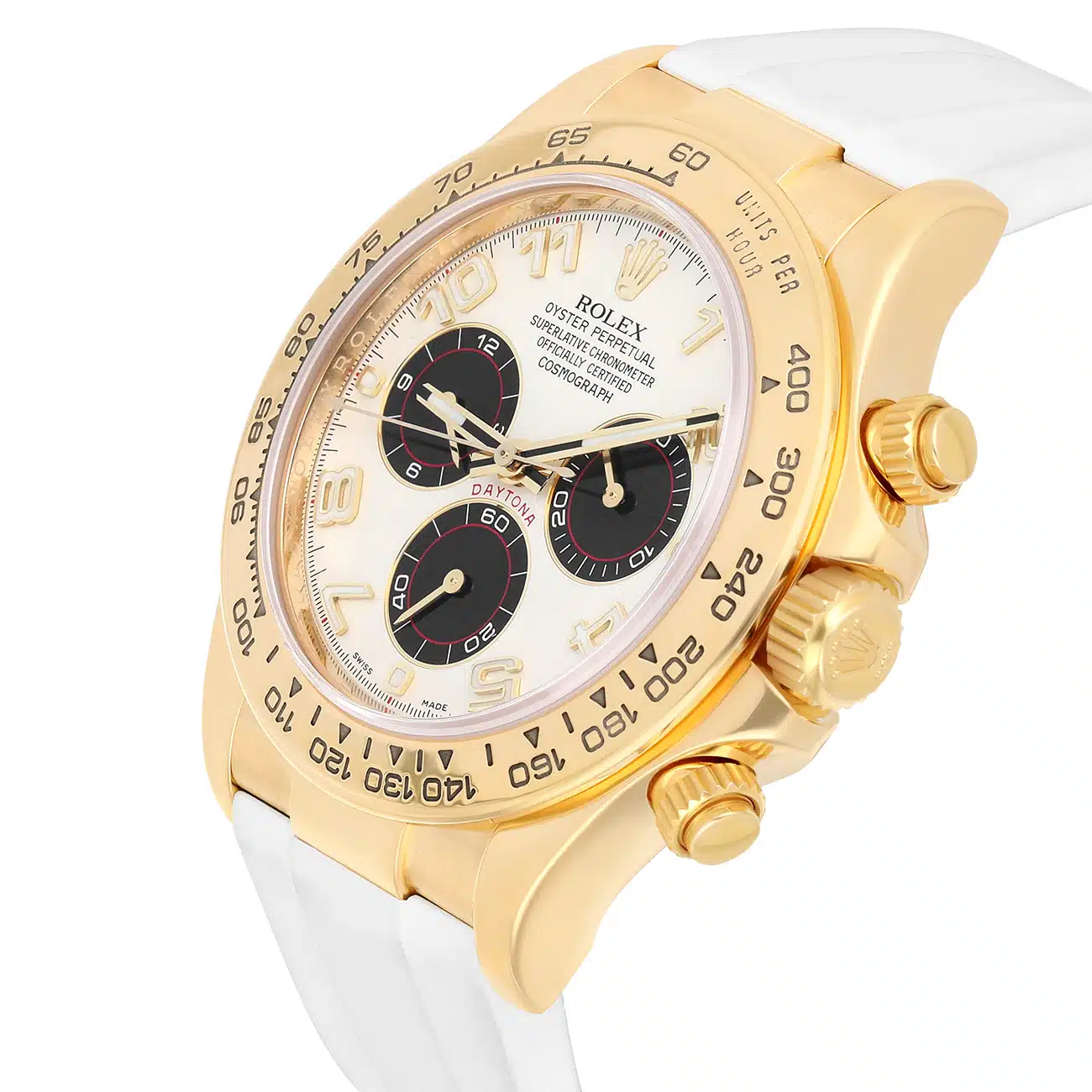 Rolex Cosmograph Daytona 116518 40mm White Arabic Dial Tachymeter Bezel Yellow Gold Watch 2013 – image 3