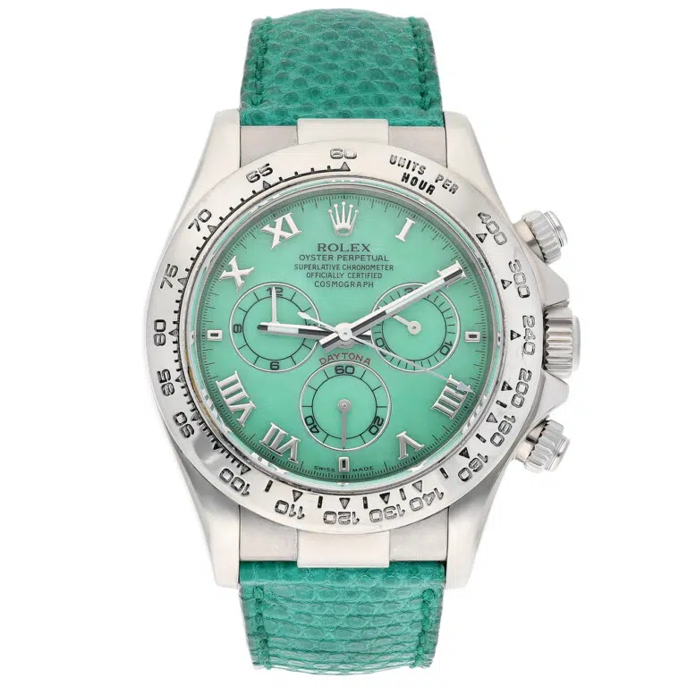 Rolex Cosmograph Daytona 116519 Green Dial Green Strap 18k White Gold Mens Watch – image 2