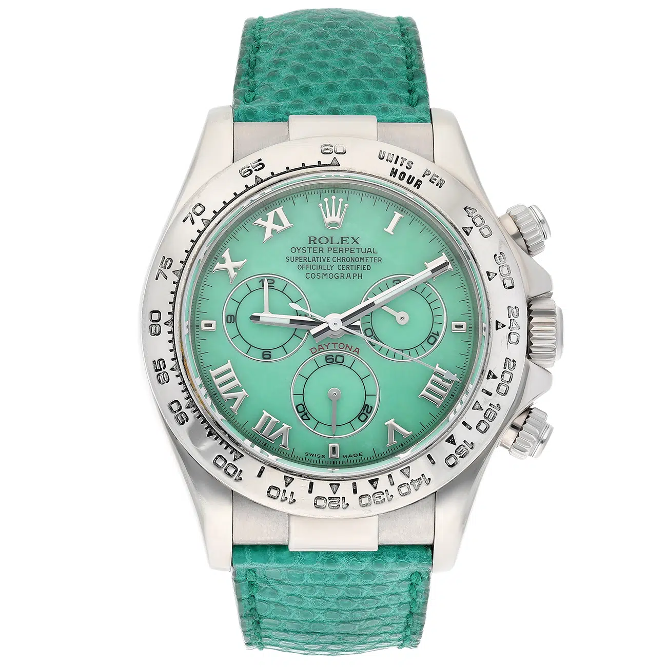 Rolex Cosmograph Daytona 116519 Green Dial Green Strap 18k White Gold Mens Watch – image 2