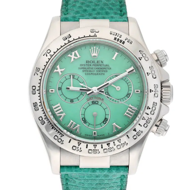 Rolex Cosmograph Daytona 116519 Green Dial Green Strap 18k White Gold Mens Watch – image 3