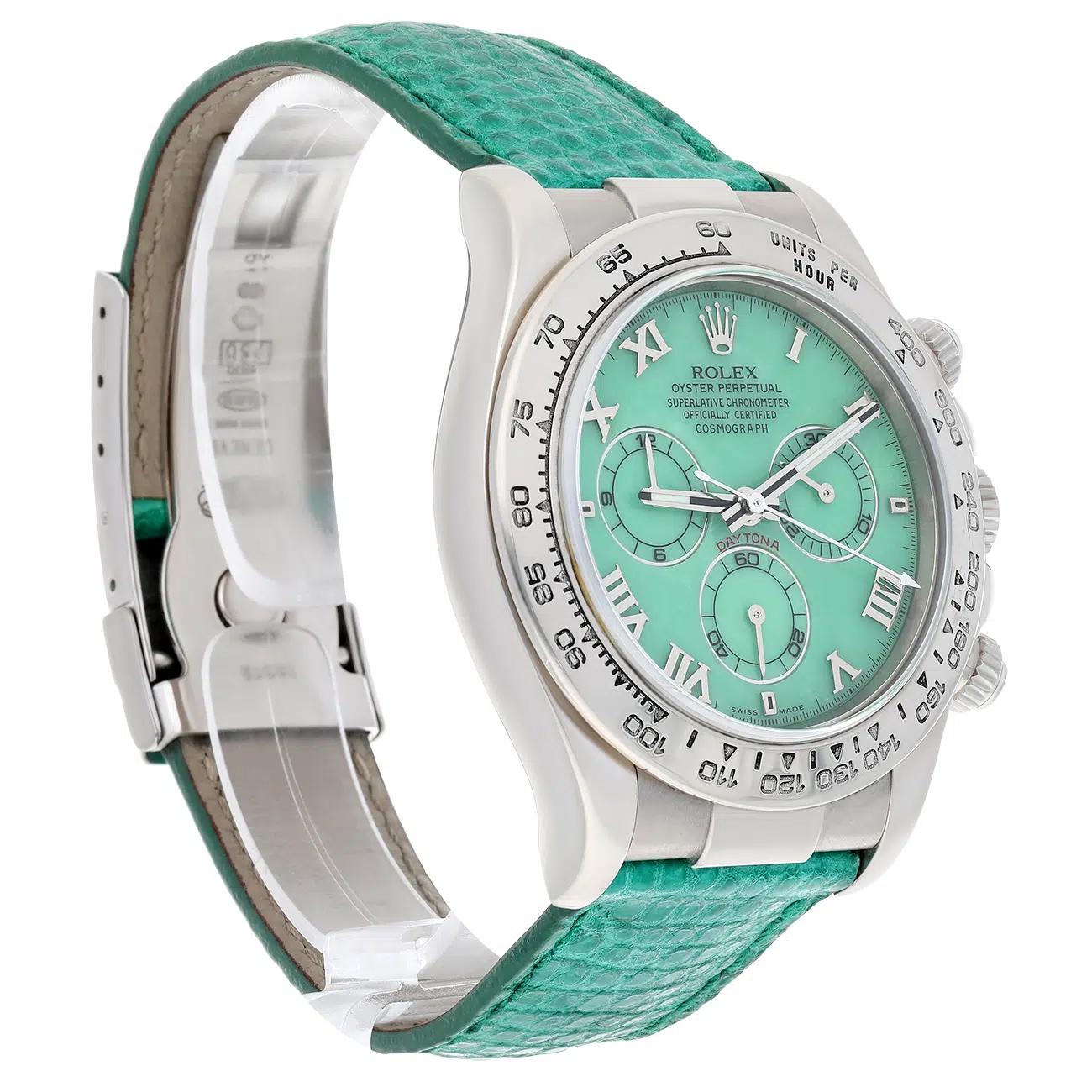 Rolex Cosmograph Daytona 116519 Green Dial Green Strap 18k White Gold Mens Watch – image 4