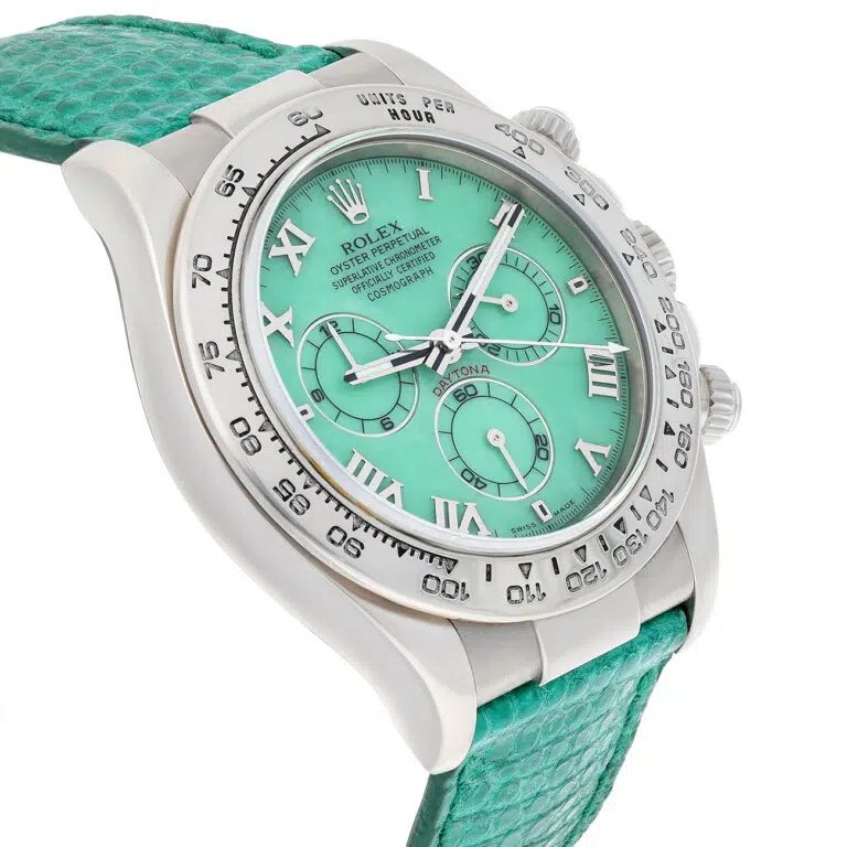 Rolex Cosmograph Daytona 116519 Green Dial Green Strap 18k White Gold Mens Watch – image 5