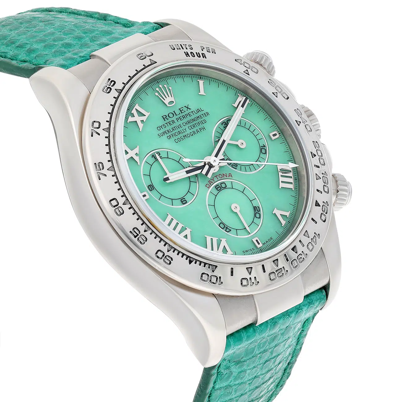 Rolex Cosmograph Daytona 116519 Green Dial Green Strap 18k White Gold Mens Watch – image 5