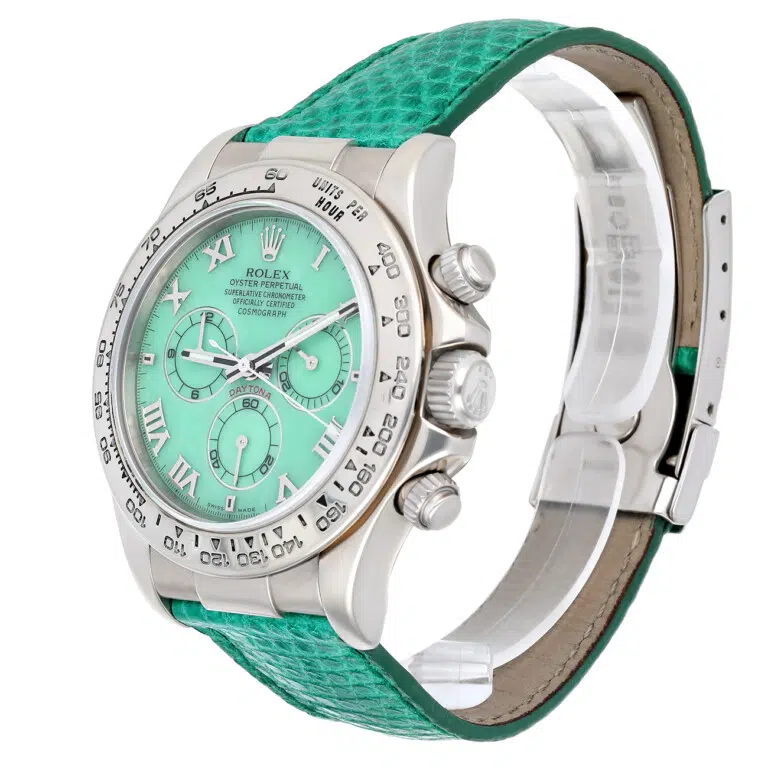 Rolex Cosmograph Daytona 116519 Green Dial Green Strap 18k White Gold Mens Watch – image 6