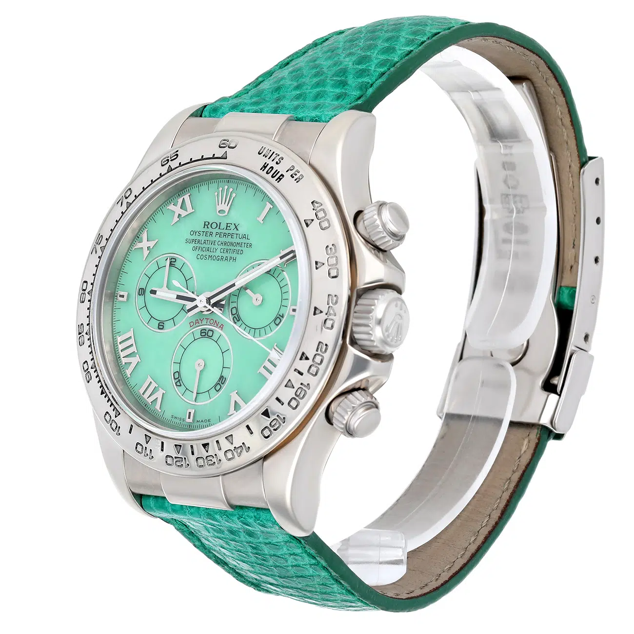 Rolex Cosmograph Daytona 116519 Green Dial Green Strap 18k White Gold Mens Watch – image 6