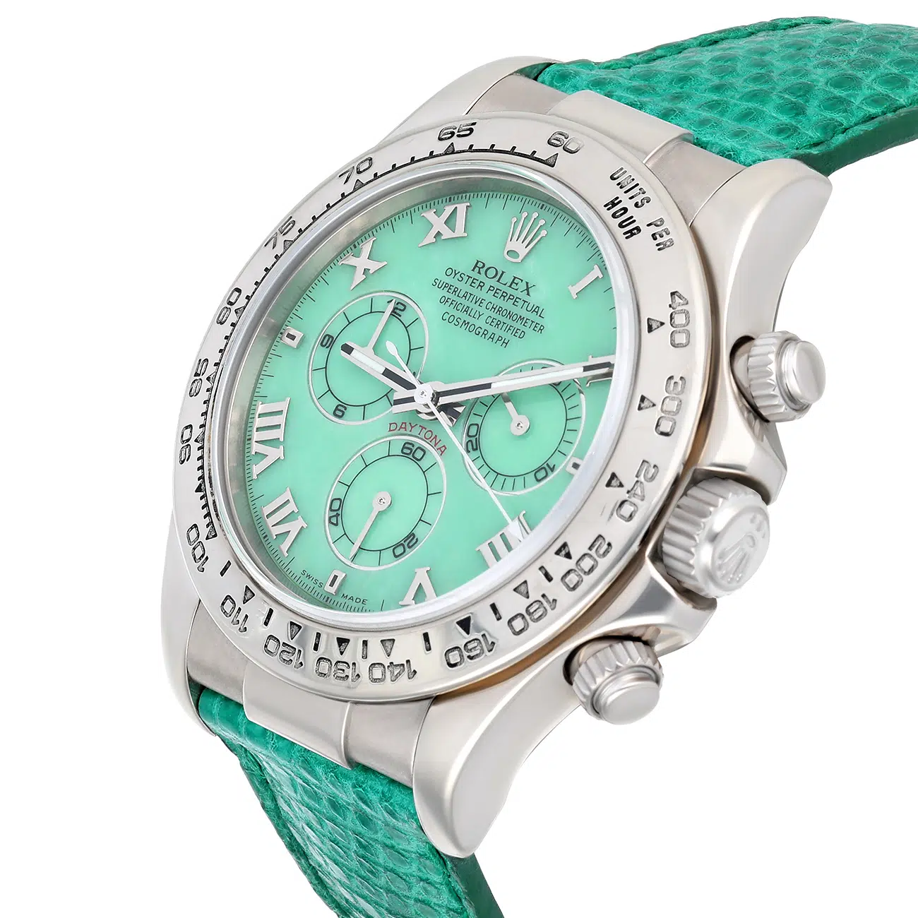 Rolex Cosmograph Daytona 116519 Green Dial Green Strap 18k White Gold Mens Watch – image 7