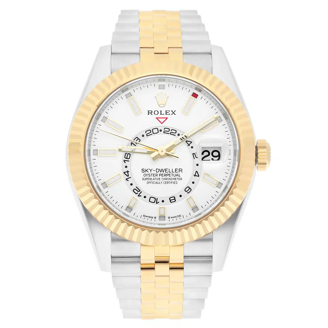 Rolex Sky-Dweller 336933-0006 white index dial, two-tone Jubilee bracelet