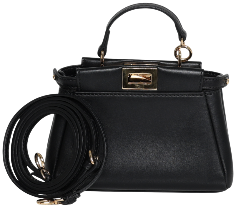 Fendi - Nappa Micro Peekaboo Iconic Satchel Black (Pre-Owned)