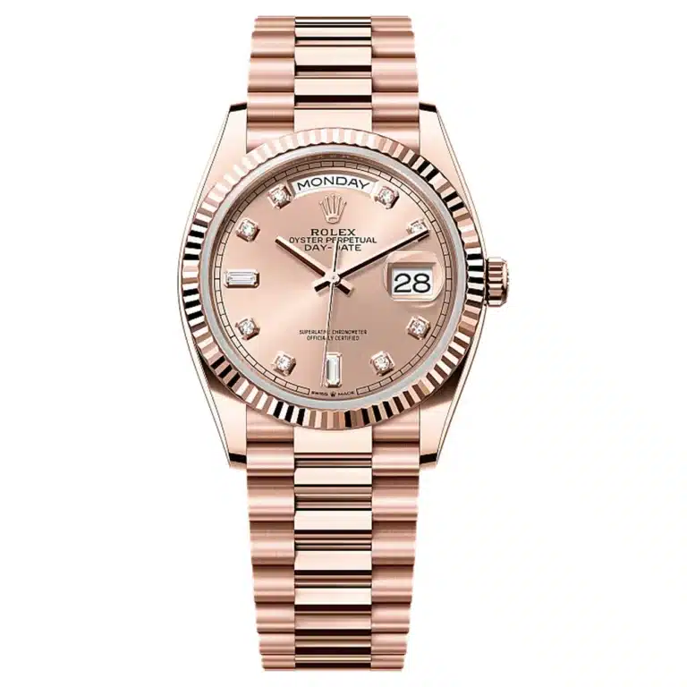 Rolex Day-Date 128235-0009 Rose-Colour Dial 36 MM President Bracelet
