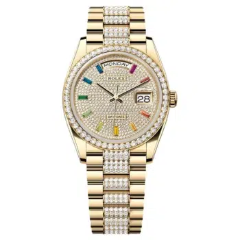 Rolex Day-Date 128348RBR-0031 Diamond-Paved Dial 36 MM President Bracelet